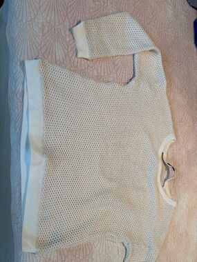 Sanctuary Clothing Ivory Waffle Knit Open Back Sweater XS